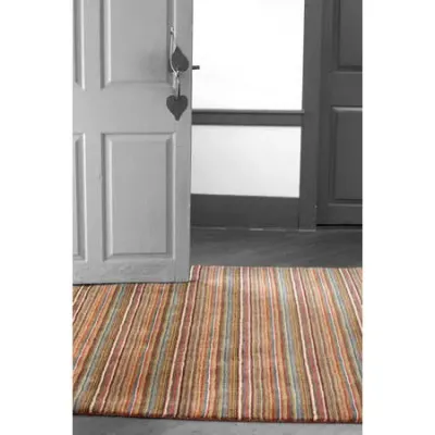 Brindle Stripe Spice Hand Knotted Wool Rug